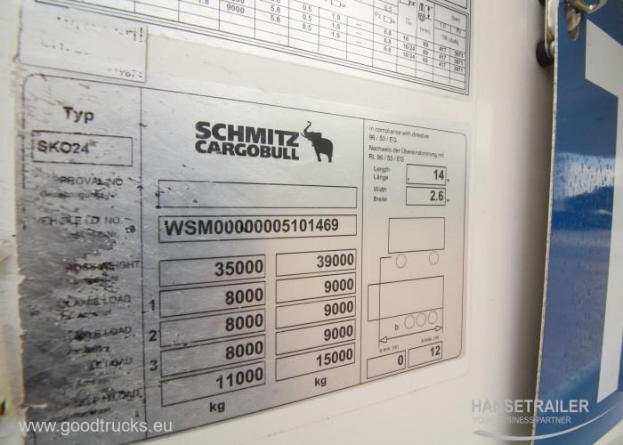 2012 Puspiekabe Refrižerators Schmitz SKO 24 FP45 Lifting axle