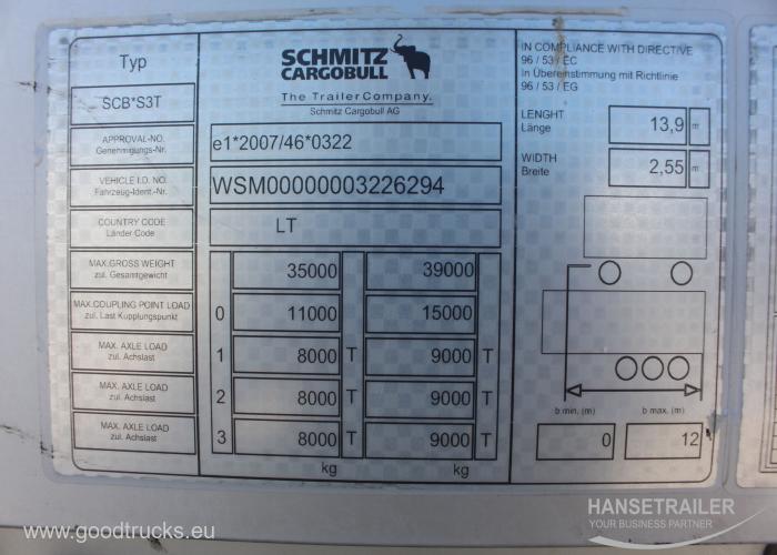 2015 Sattelanhänger Sattelcurtainsider Schmitz SCS 24/L