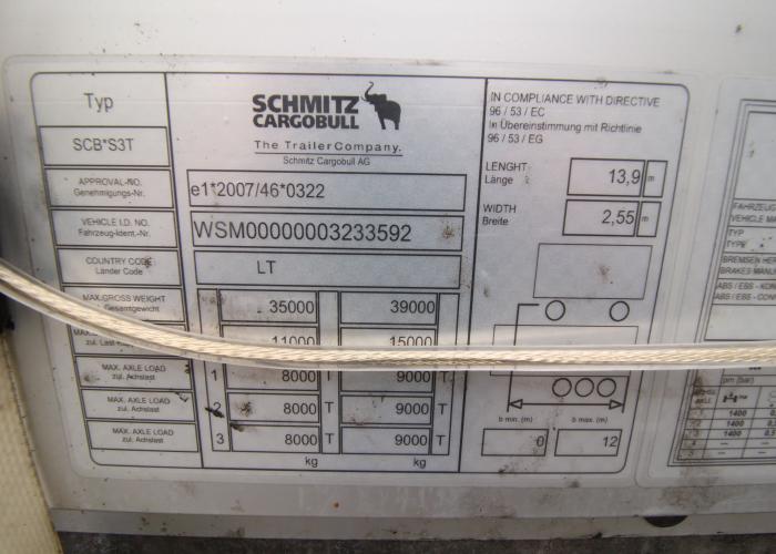 2015 Semitrailer Curtainsider Schmitz SCS 24/L 400000km