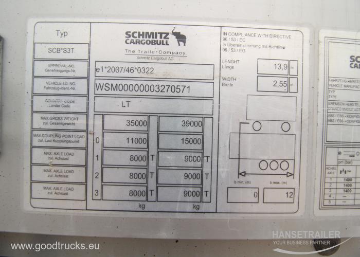 2017 Puspiekabe Gardīne Schmitz SCS 24/L Multilock XL TIR