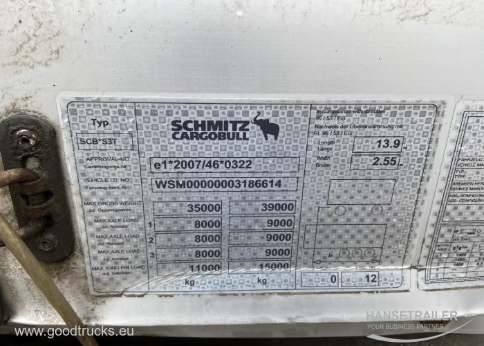 2013 Semitrailer Curtainsider with sideboards Schmitz SCS BS