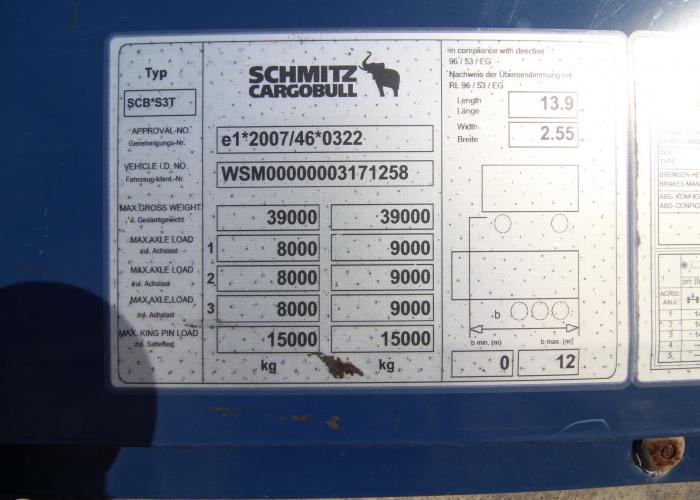 2013 Puspiekabe Gardīne Schmitz SCS 24/L XL  Multilock