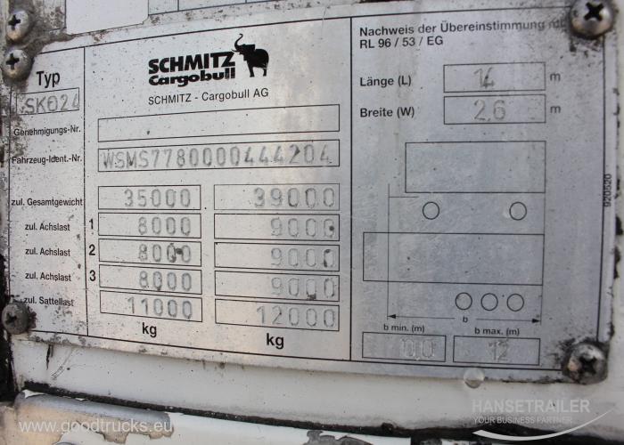 2002 Puspiekabe Refrižerators Schmitz SKO 24