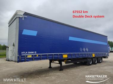 2018 Puspriekabė Užuolaidinė Schmitz SCS 24 Mega DD System 67552 km, Double deck with beams