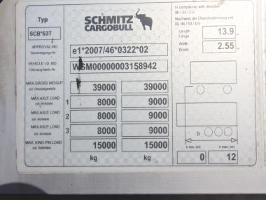 2012 Sattelanhänger Sattelcurtainsider Schmitz SCS 24/L