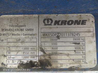2002 Semitrailer Curtainsider Krone SDP 27