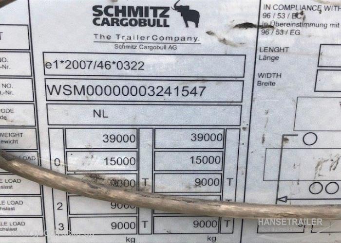 2016 Puspriekabė Užuolaidinė su bortais Schmitz SCS BS Lifting Axle