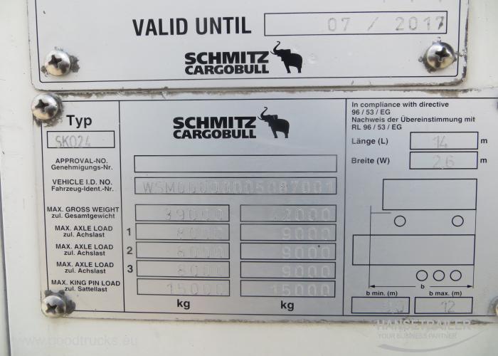 2011 Puspiekabe Refrižerators Schmitz SKO 24 FP45 MT