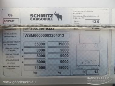 2014 Puspriekabė Užuolaidinė su bortais Schmitz SCS BS Lifting Axle Multilock XL