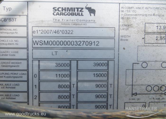 2017 Puoliperävaunu Pressukapelli Schmitz SCS 24/L Multilock XL Lifting axle