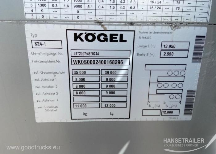 2014 Poolhaagis Kardinhaagis Koegel SN 24 Lifting Axle Multilock XL
