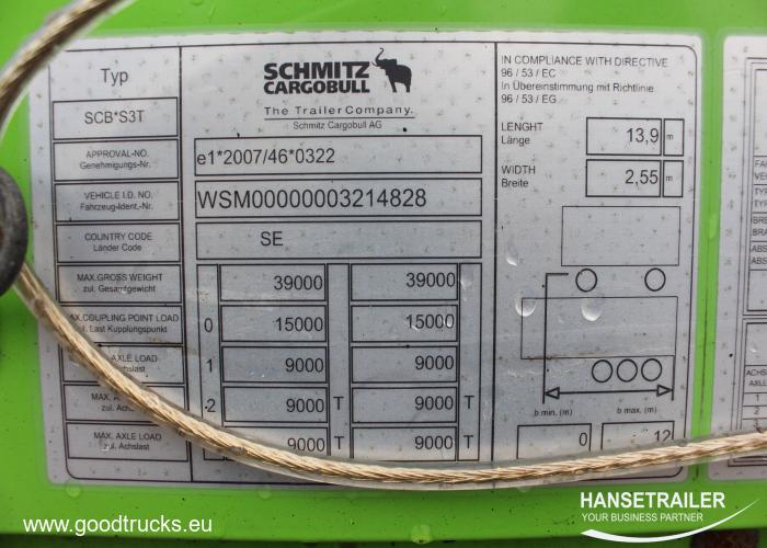2015 Semitrailer Curtainsider Schmitz SCS 24 Multilock XL