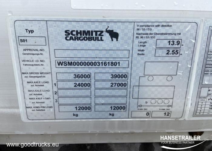 2012 Semitrailer Curtainsider Schmitz SCS 24 VARIOS