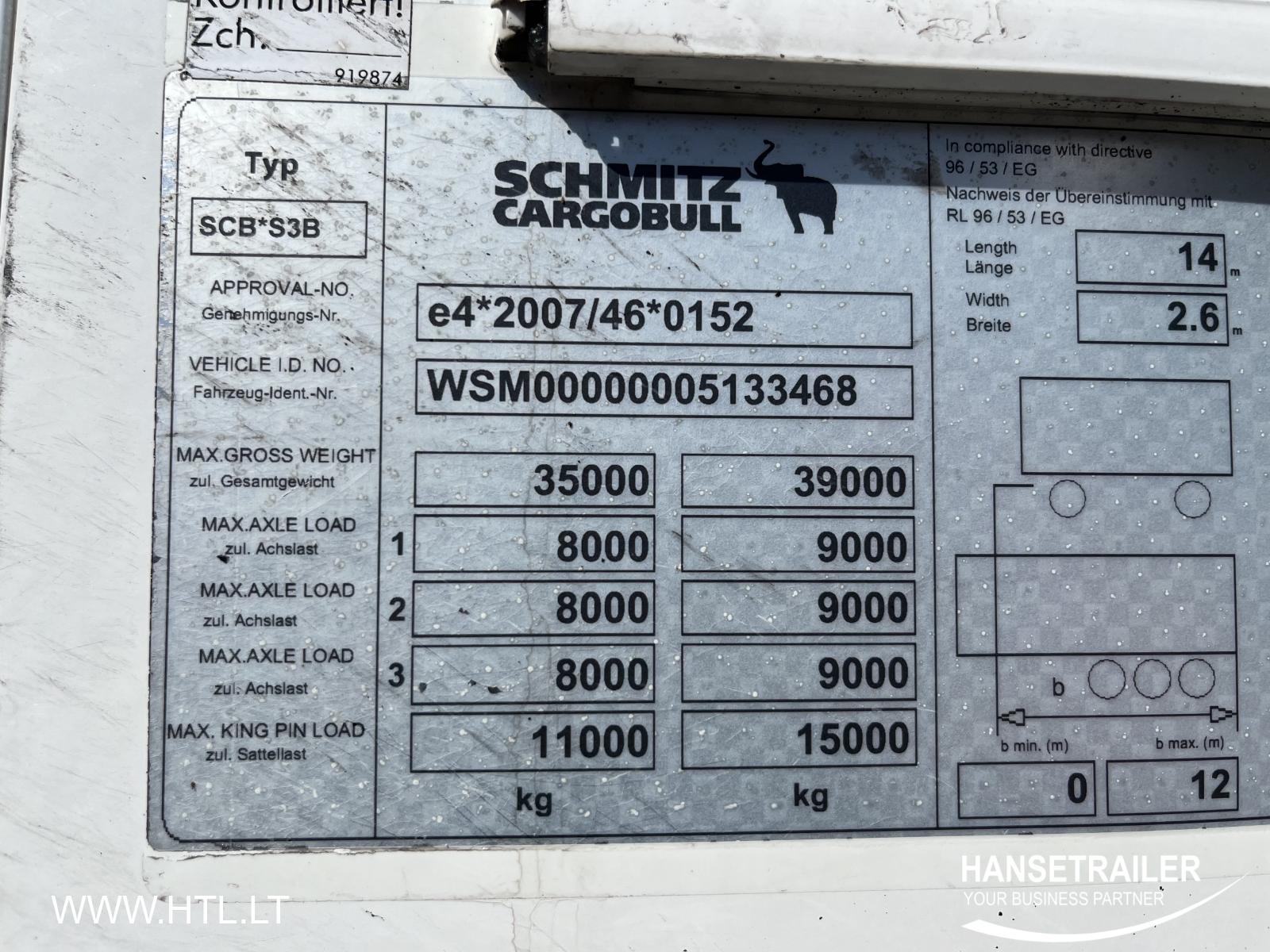 2014 Puspiekabe Refrižerators Schmitz SKO 24 FP60 7cm